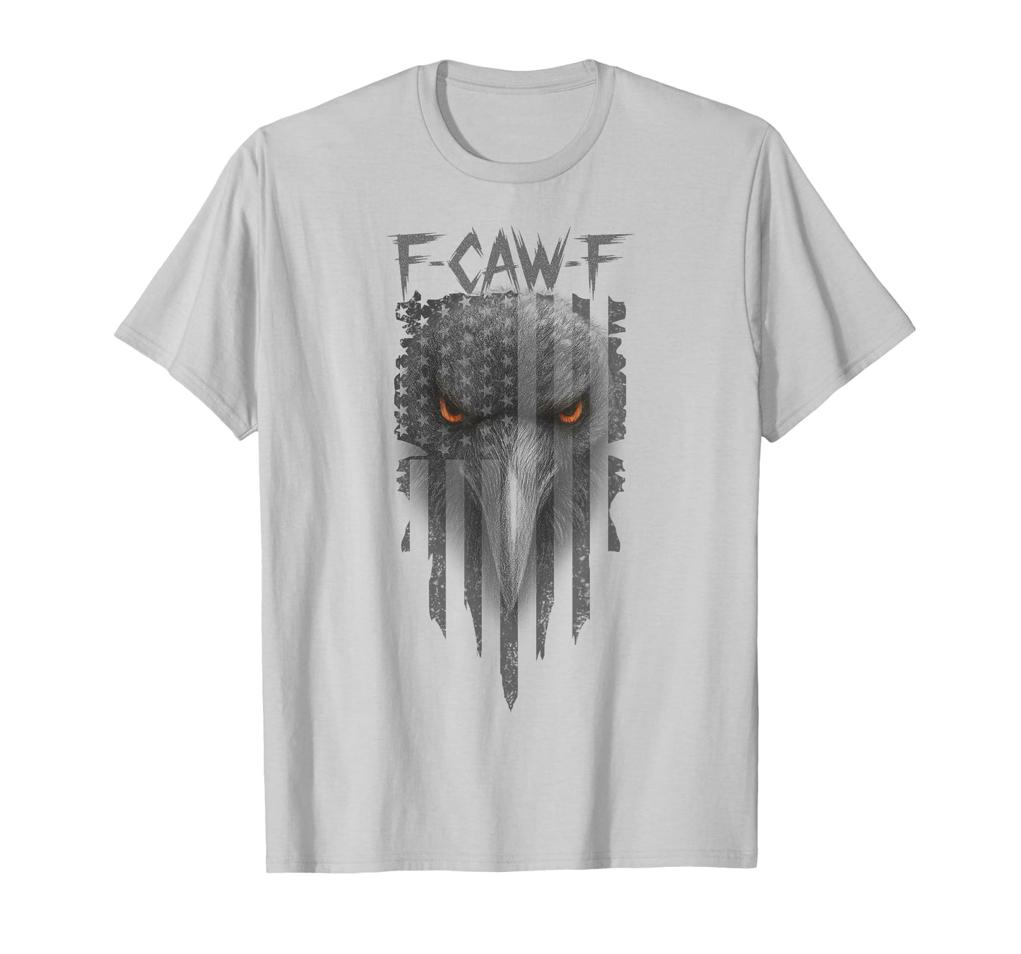 Funny F Caw F Crow with American Flag Vintage Graphic T-Shirt