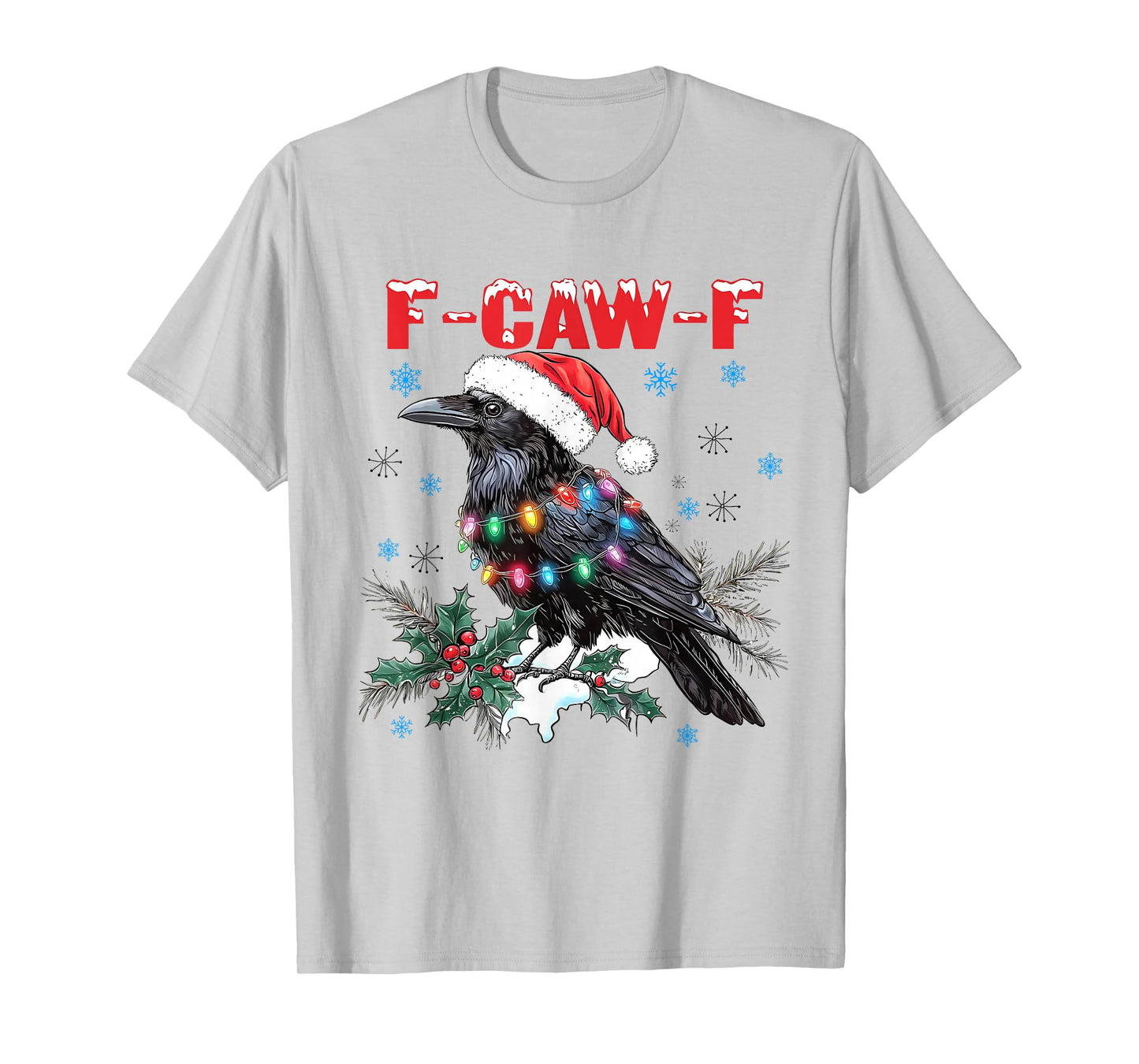 Black Crow F-Caw-F Funny FCAWF Black Bird Christmas T-Shirt