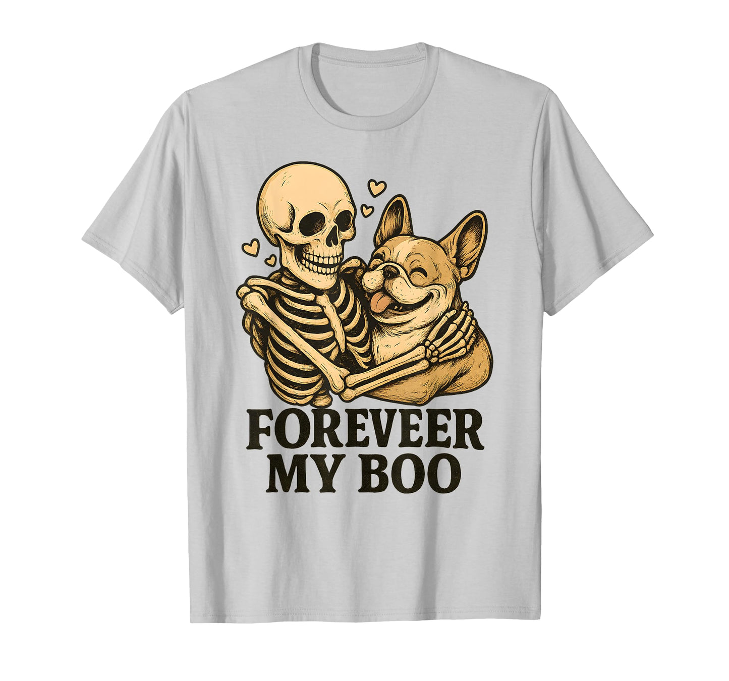 Forever My Boo Halloween Skeleton with French Bulldog Lover T-Shirt