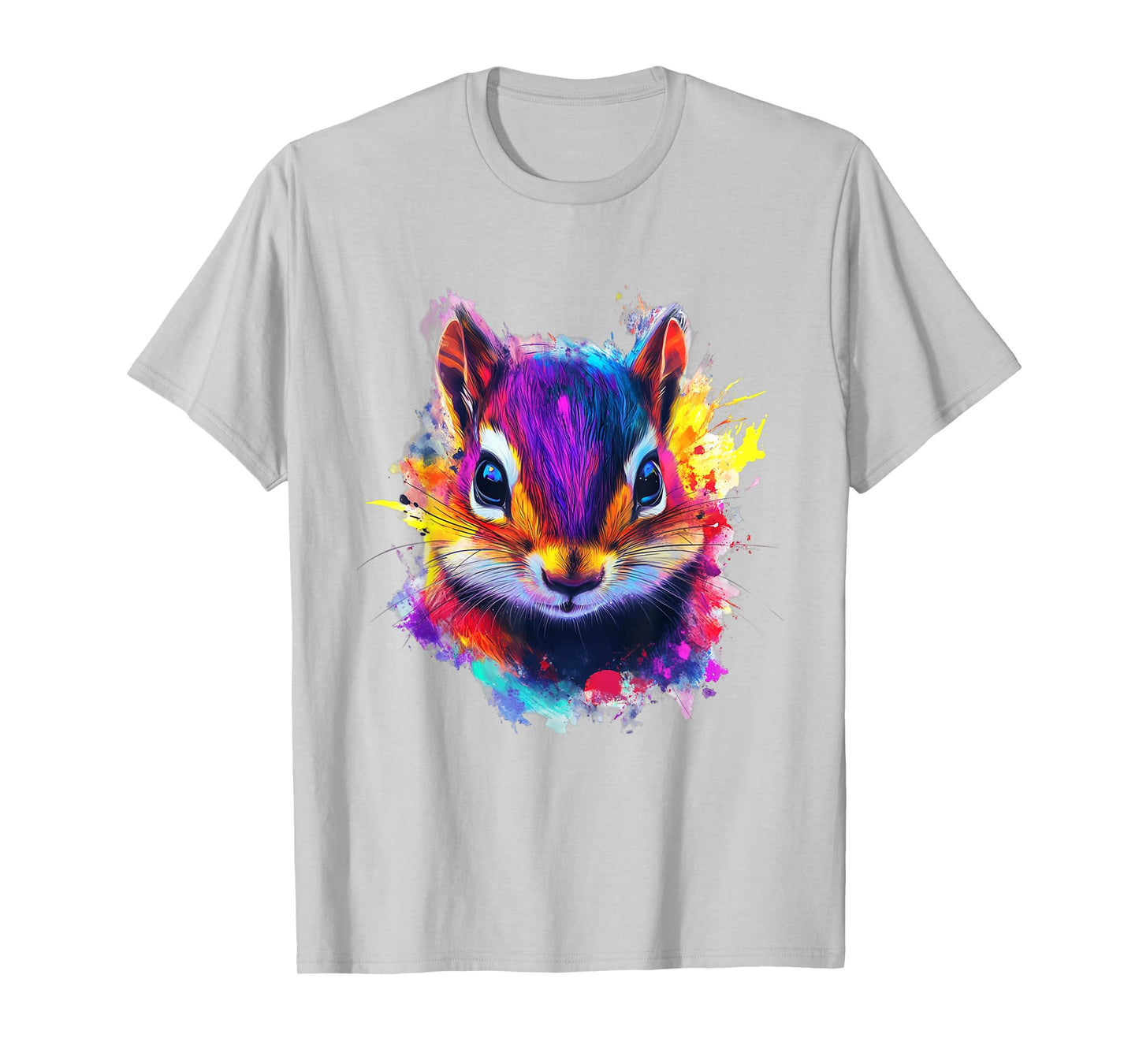 Chipmunk Art Colourful Animal Motif Artwork Chipmunk T-Shirt