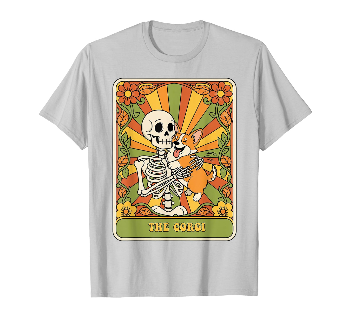 The Corgi Tarot Card Funny Skeleton Corgi Mom Dad Dog Lover T-Shirt