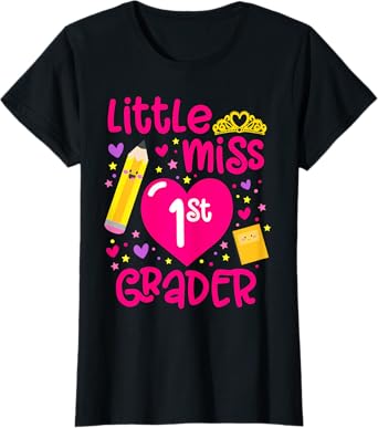 Little Miss 1st Grader 1st Grade Girl First Day Of School T-Shirt