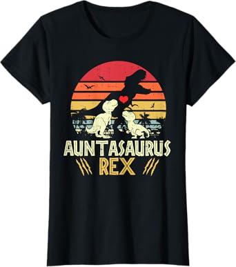 Auntasaurus Rex Vintage Dinosaur Auntiesaurus T-Shirt