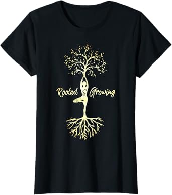 Equanimity Yoga Tees Women's Yoga Tree Of Life With Sayings Vriksasana Hatha Pose T-Shirt