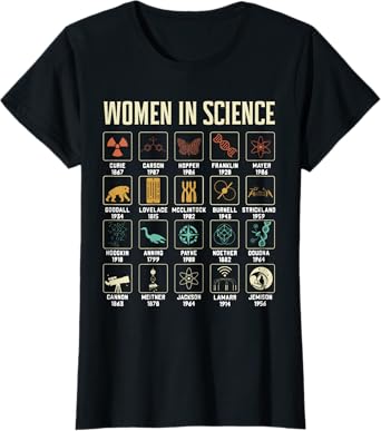 Women In Science Design Biology Chemistry Student Teacher T-Shirt