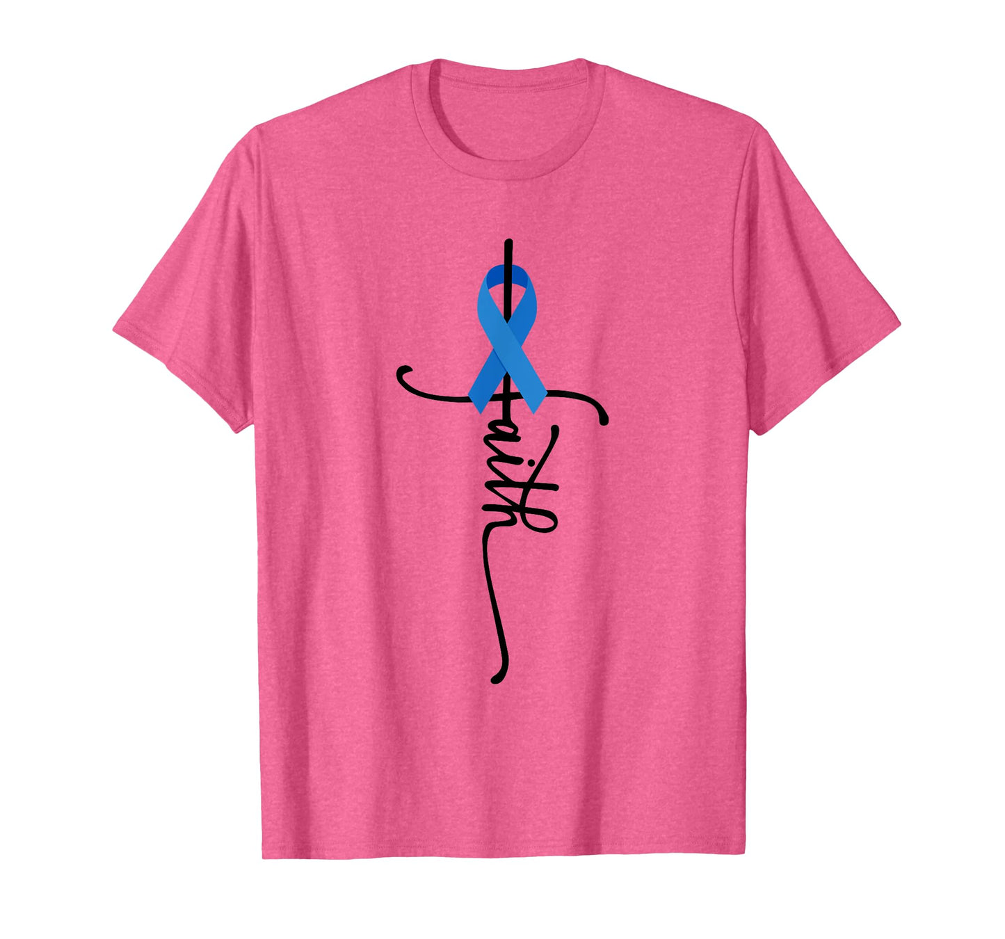Colon Cancer Awareness Colon Cancer Faith T-Shirt - Grey, Unisex, Short Sleeve, Small