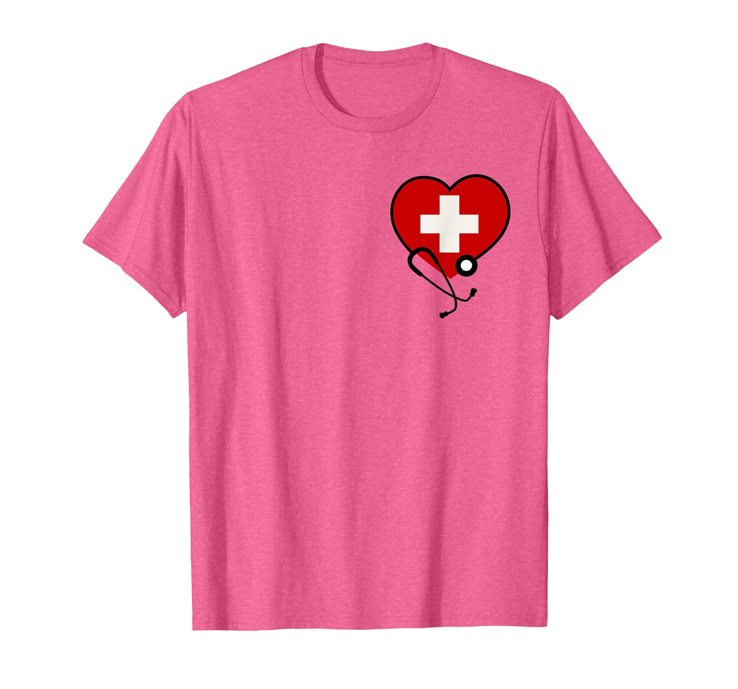 Medical Nurse Doctor Costume Uniform Red Cross Stethoscope T-Shirt