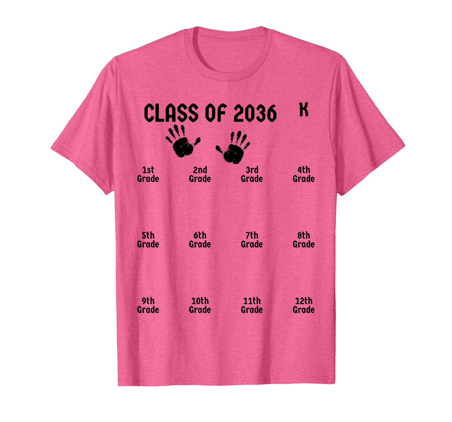 Class Of 2036 Grow With Me Shirt Handprint Graduation Gifts T-Shirt