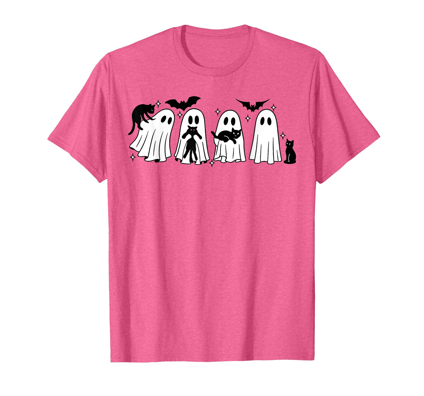 Funny Spooky Ghost Holding Cat Black Cat Lovers Halloween T-Shirt