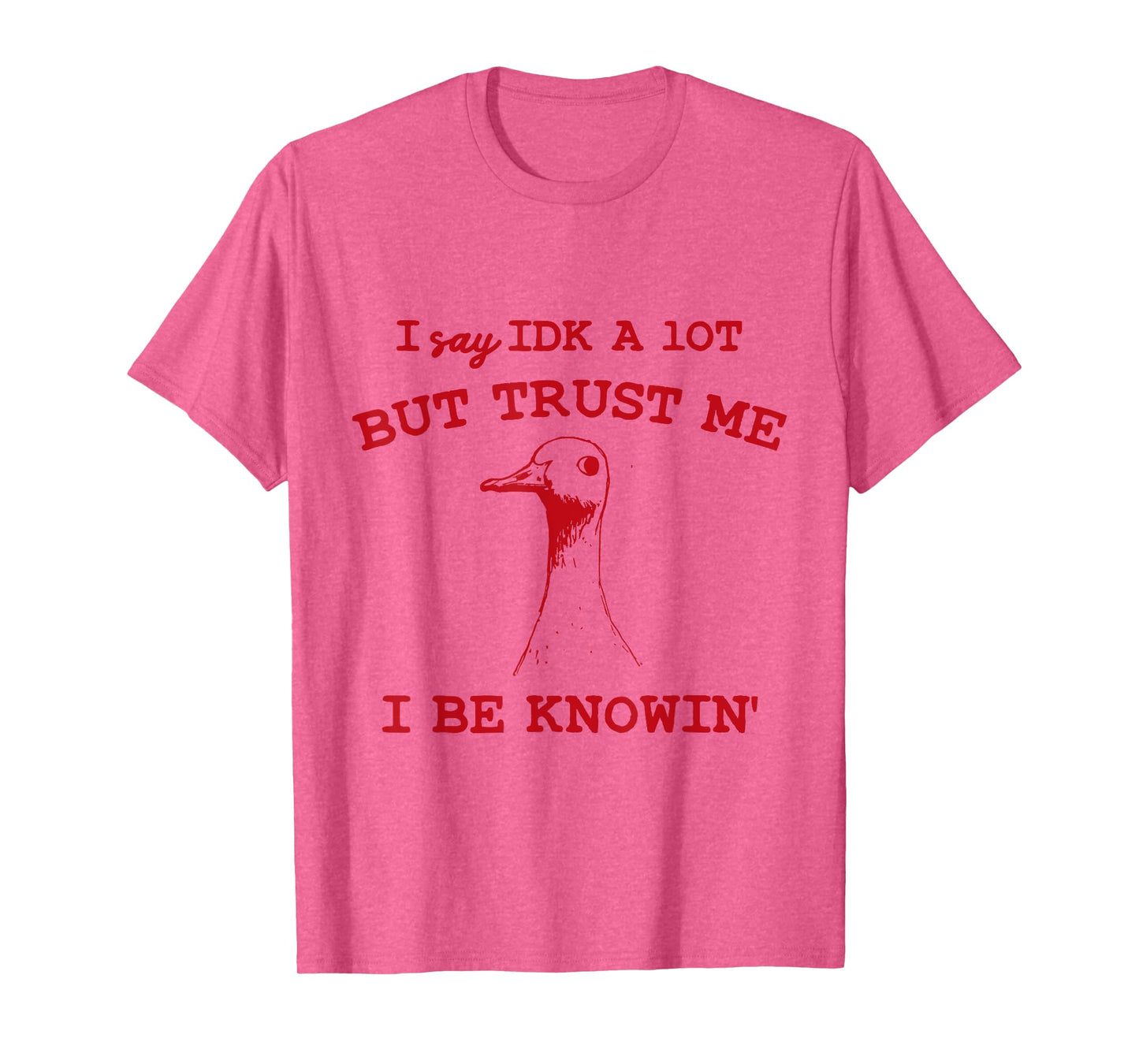 I Say IDK A lot But Trust Me I Be Knowin' Funny Goose Quote T-Shirt