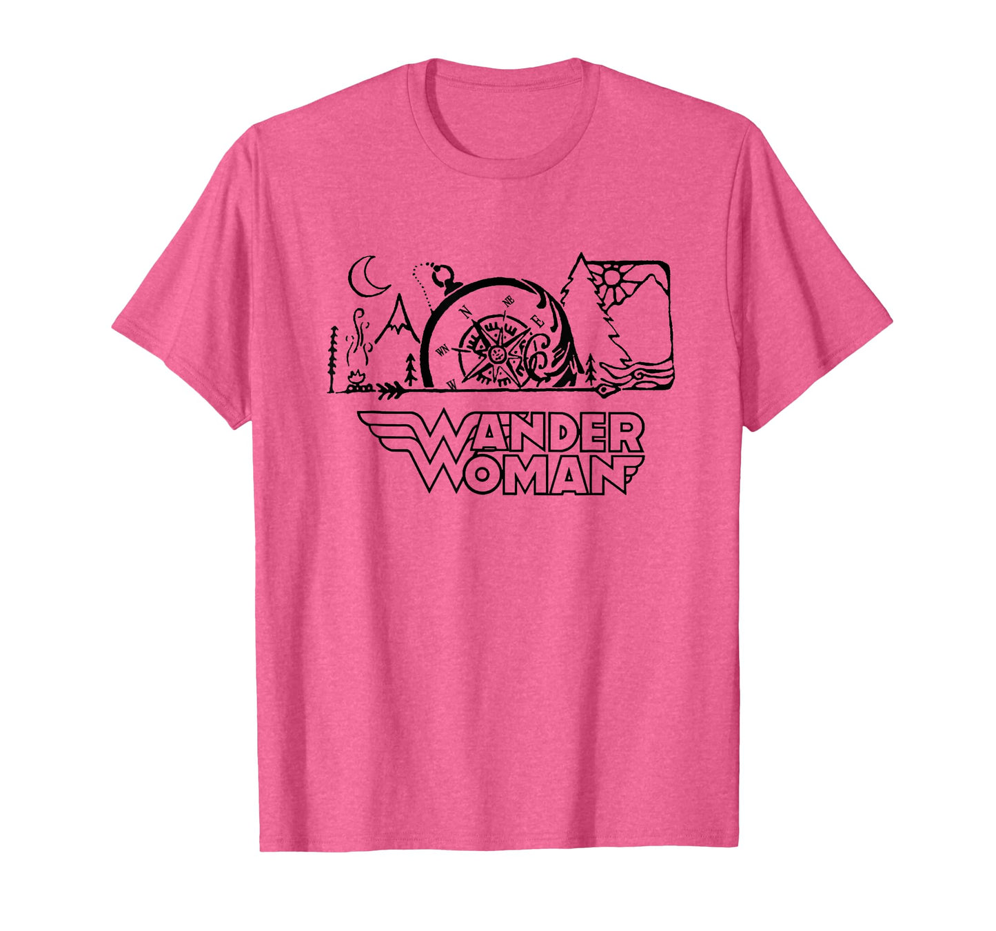 Wander Woman Compass Camping Hiking Mountain Outdoor Lover T-Shirt