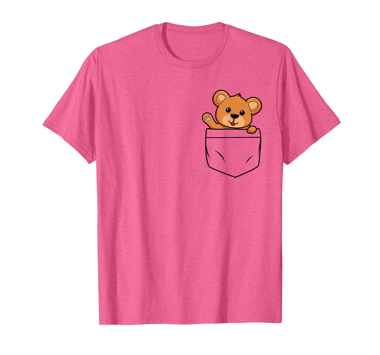 teddy bear in breast pocket funny cute bears Men Women Kids T-Shirt