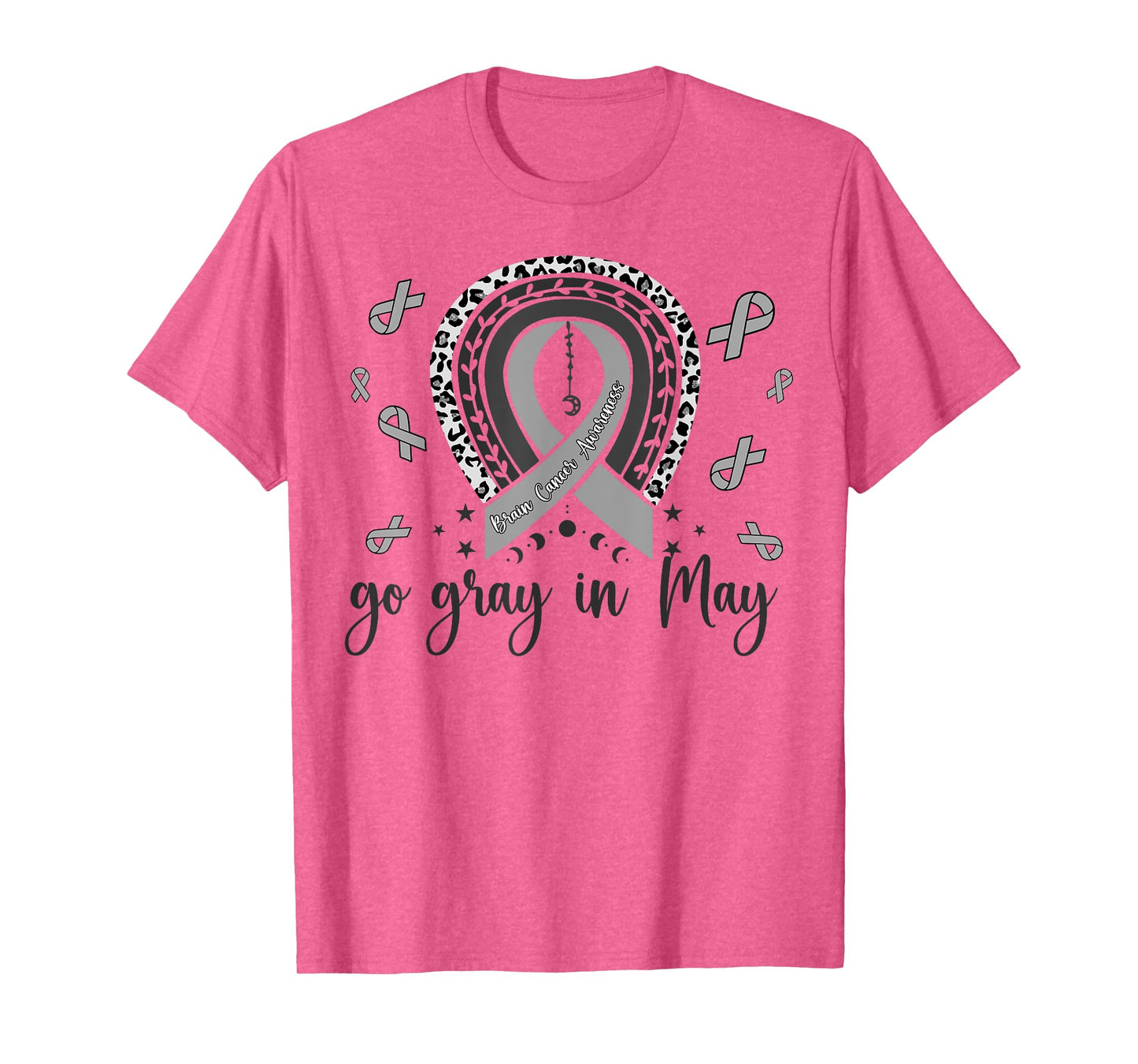 Go Gray In May Brain Cancer Awareness Rainbow Ribbon T-Shirt