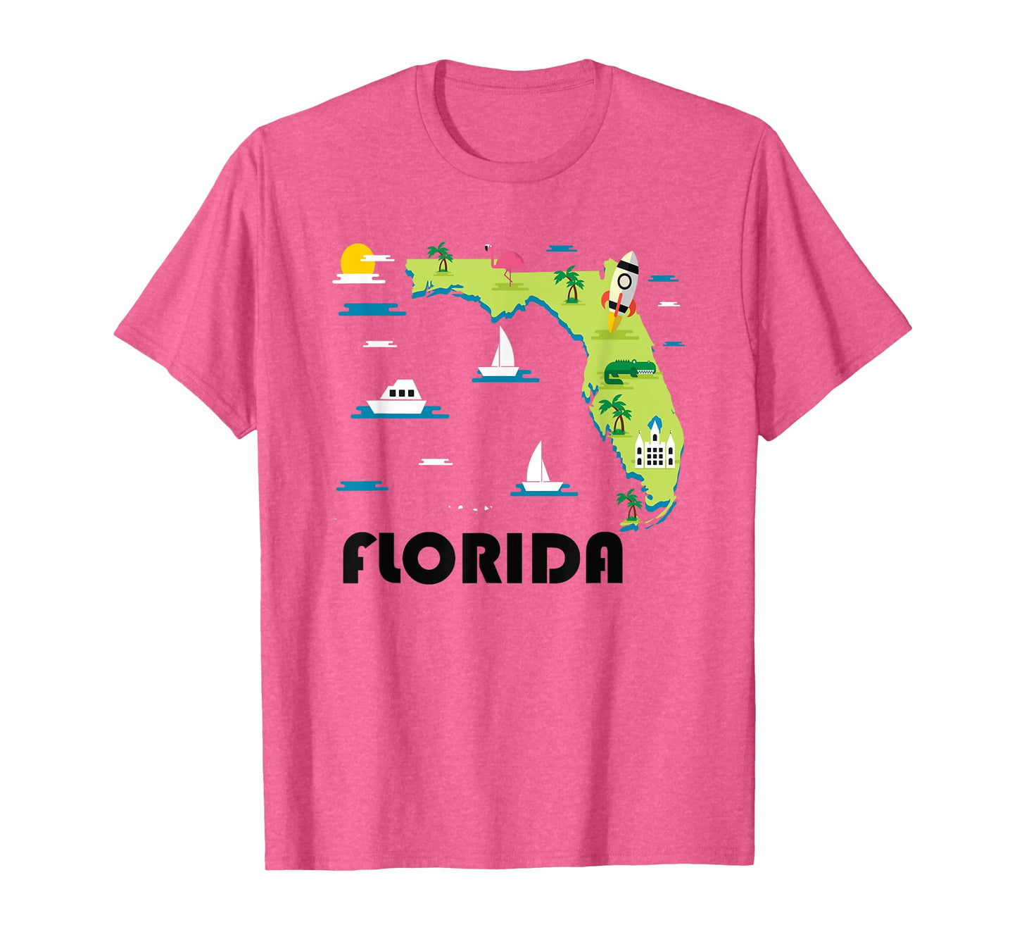 Florida State Home T-shirt Vintage Map Tourist Tee Shirt T-Shirt