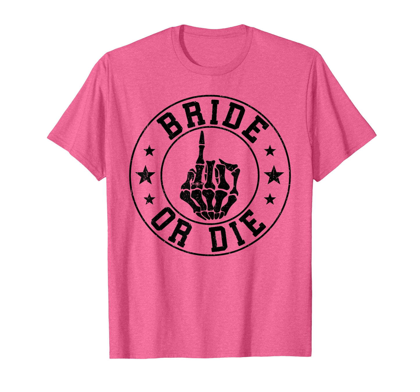 Bride Or Die Gothic Skeleton Bachelorette Party Est 2025 T-Shirt