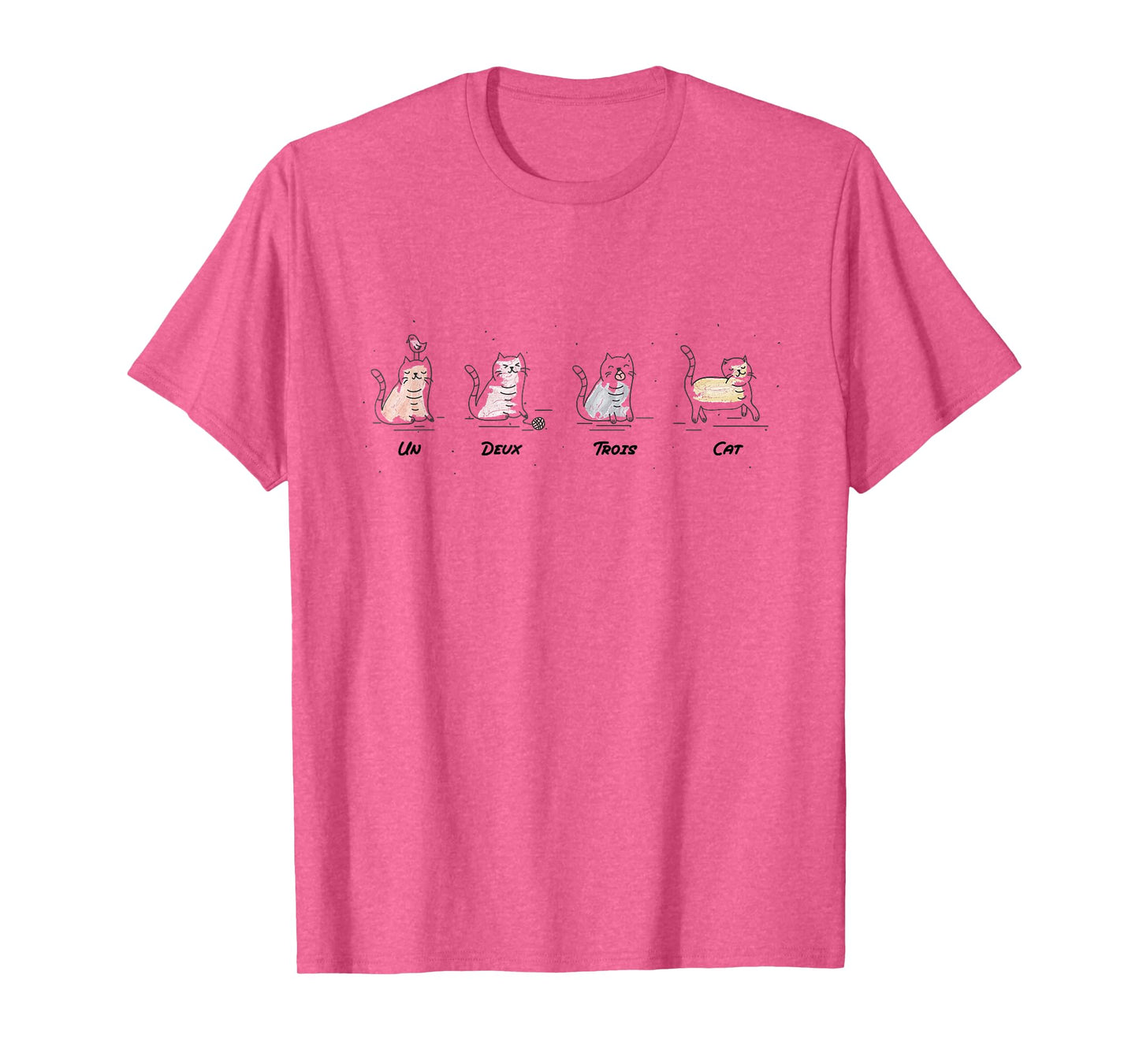 Un Deux Trois Cat Cute Funny French Pun Counting Men Women Girls Kids T-Shirt