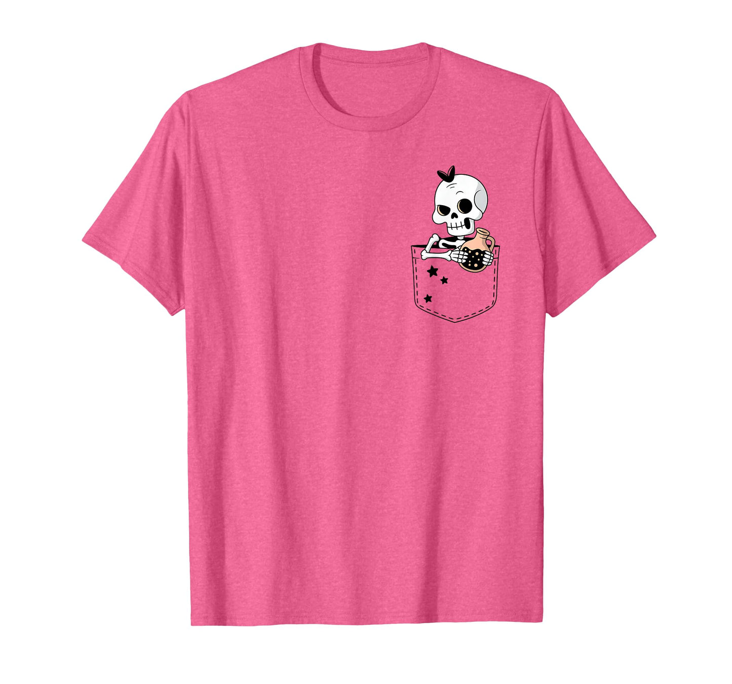 Skeleton with Potion Pocket Cute Halloween Fall Humor T-Shirt
