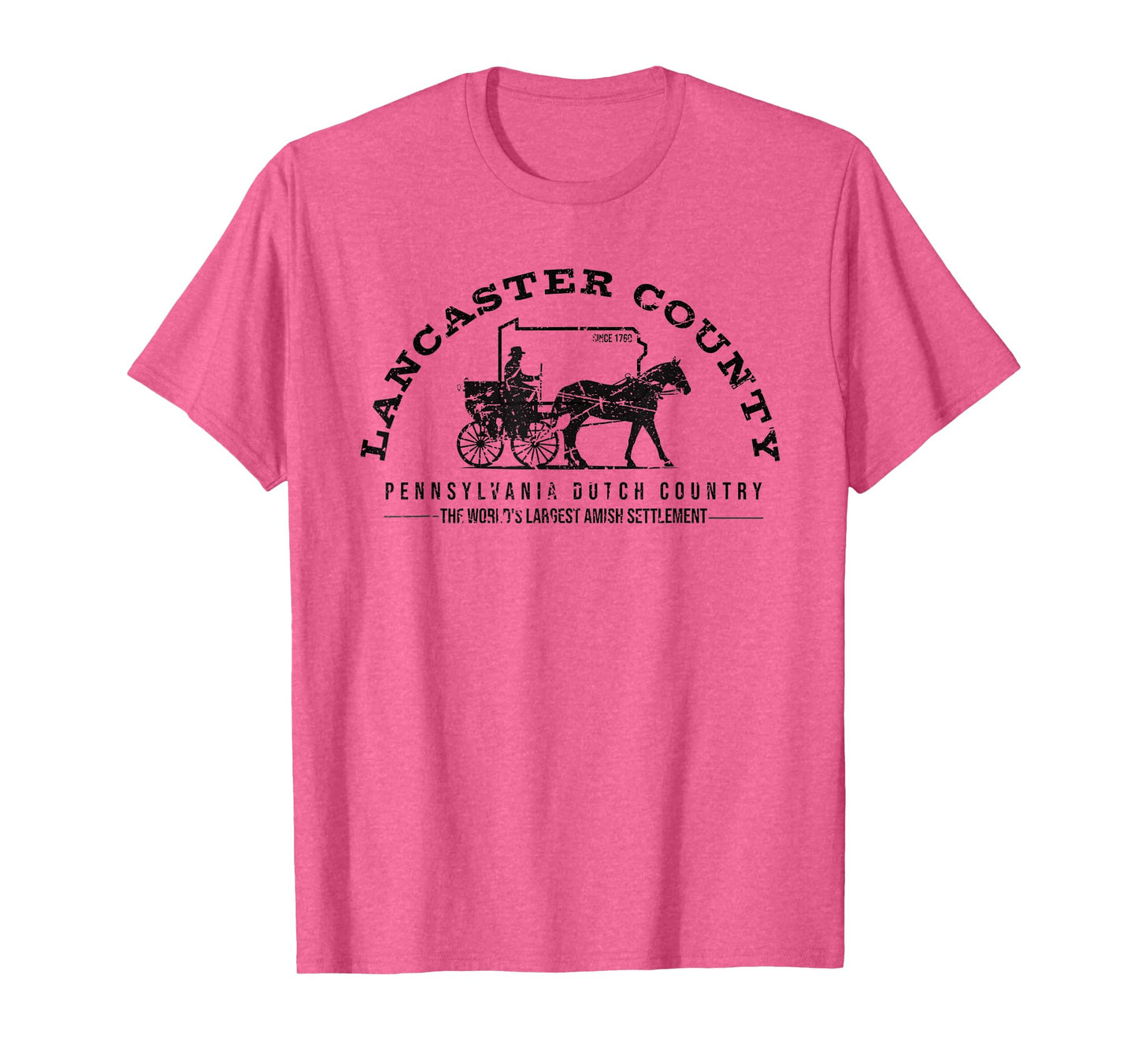 Honor the Amish Tees & Apparel Unisex-Amish Themed Retro Vintage Crew Neck Grey T-Shirt - Small