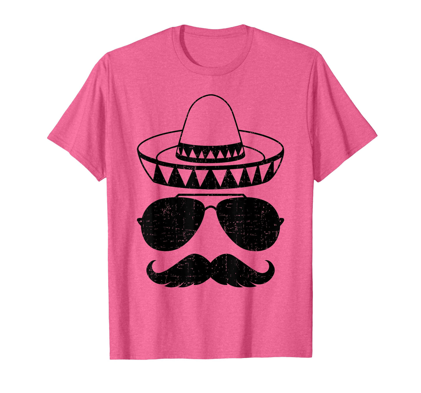 Funny sombrero face with mustache for mexican Cinco de Mayo T-Shirt