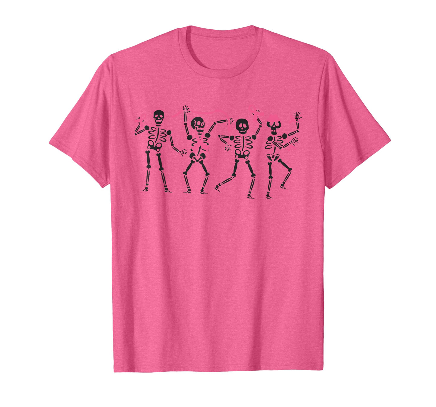 Dancing Skeleton Breast Cancer Awareness Ribbon Halloween T-Shirt