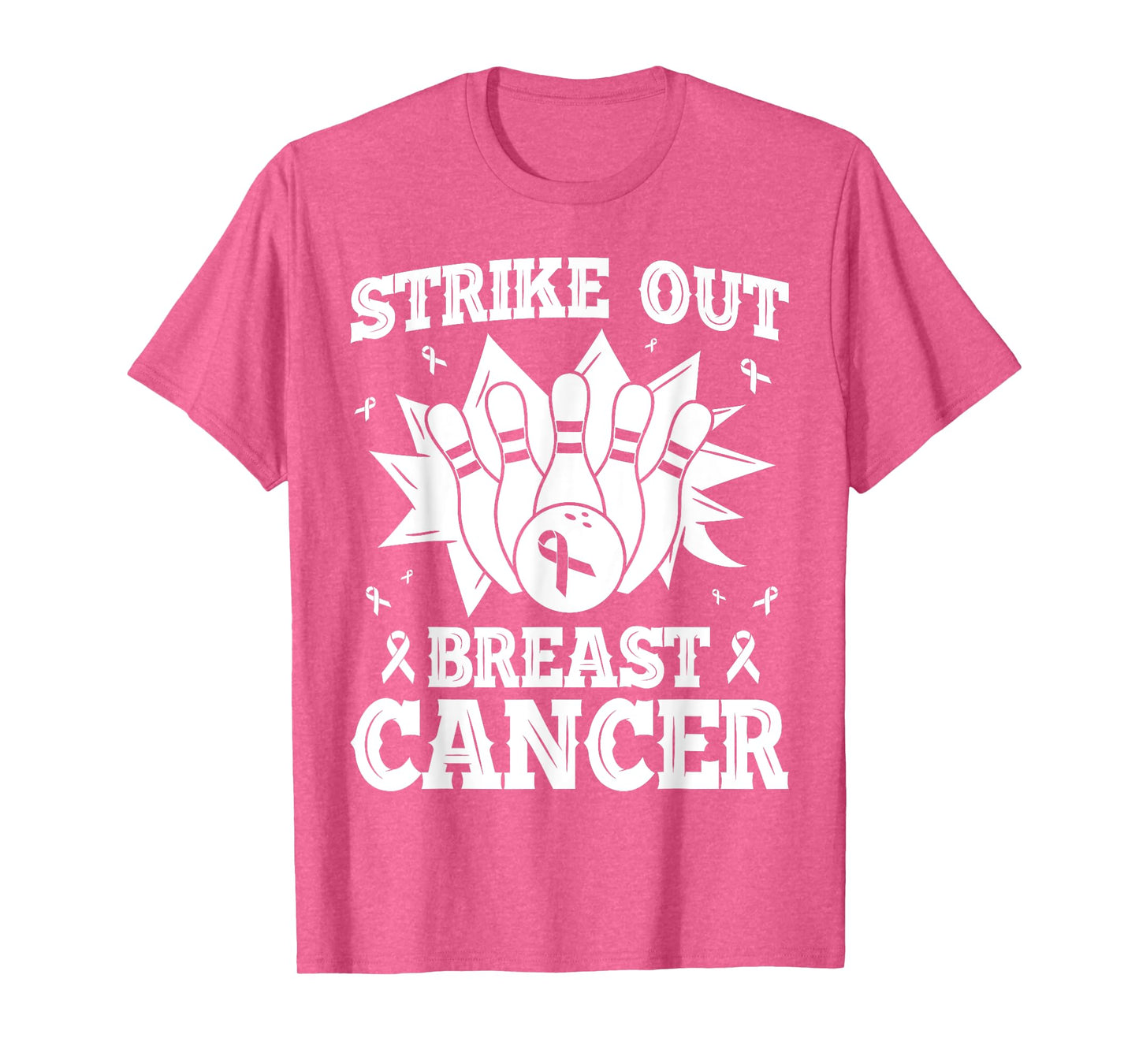 Strike Out Bowling Pink Ribbon Breast Cancer Awareness T-Shirt