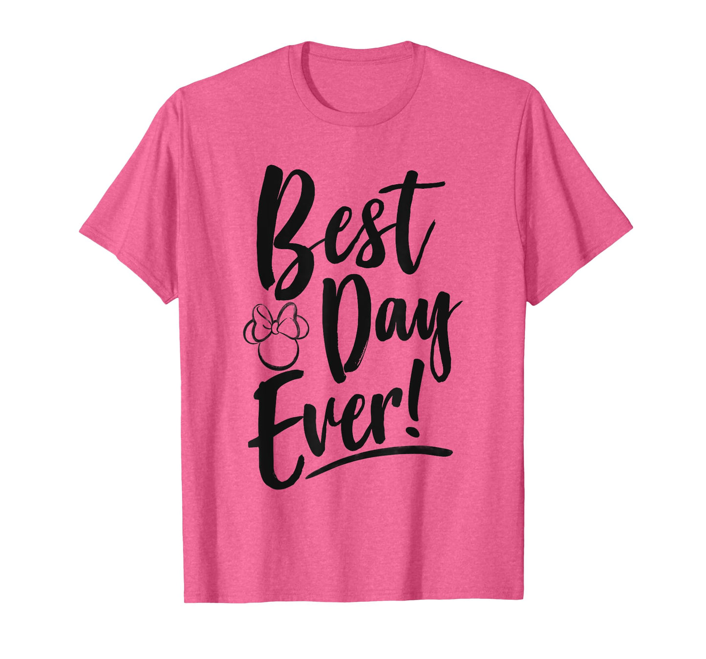 Disney Minnie Mouse Best Day Ever! Small Head Outline T-Shirt