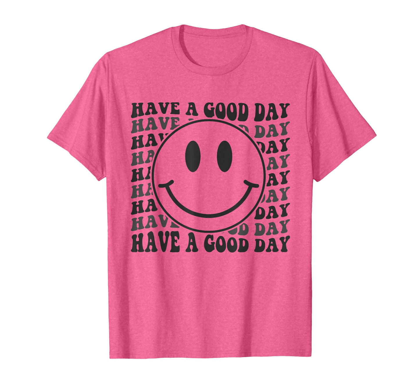 Retro Have A Good Day Happy Face Checkered Smile Face Trendy T-Shirt
