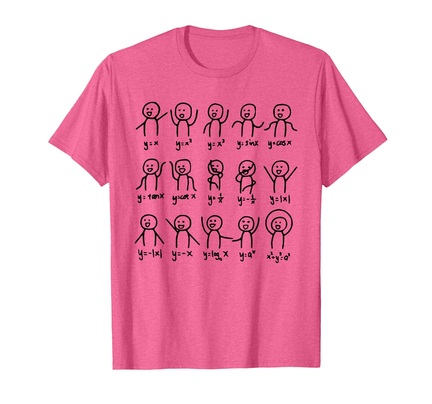 Math Stick Figures Funny Math Teacher Lover Women Men Kids T-Shirt