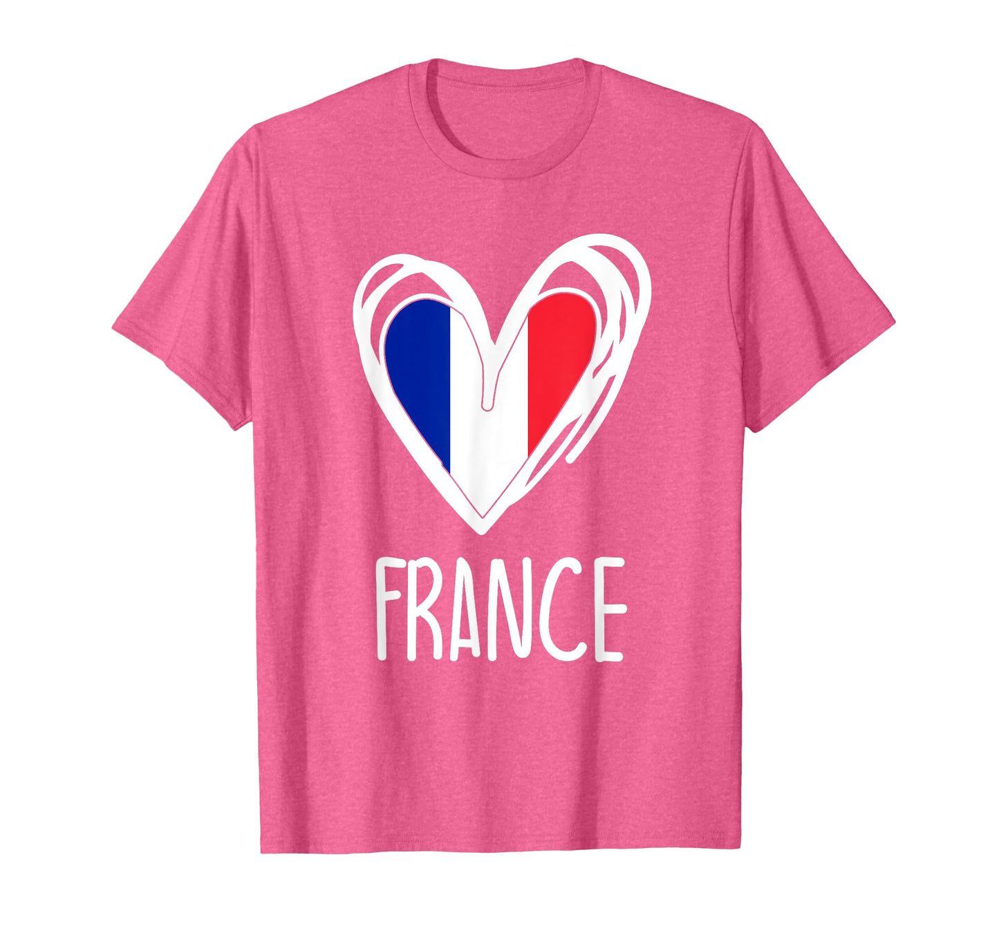 Patriotic France Pride Cute Heart French Flag Kids Girls T-Shirt