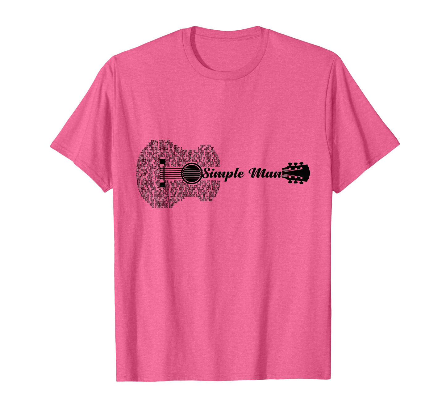Simple Man Music Guitar L:over Guitar Shape T-Shirt
