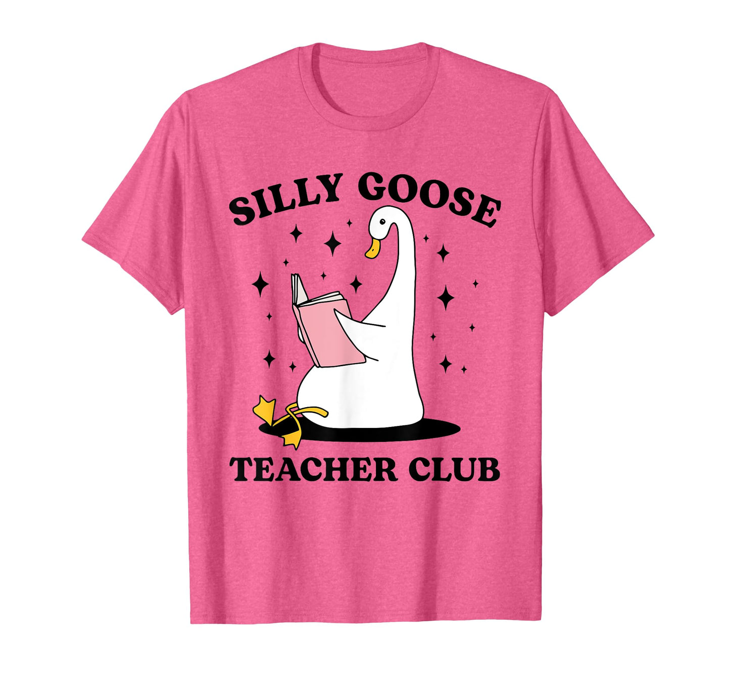 Silly Goose Teacher Groovy Club Silly Goose Book Reading T-Shirt