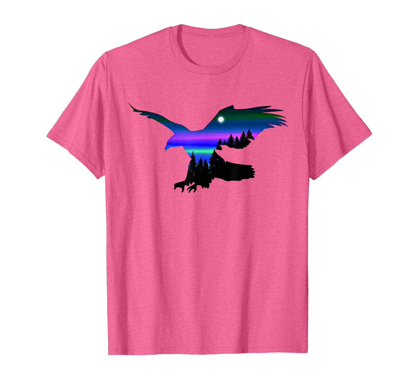 Beautiful Flying Eagle Aurora Sky Silhouette T-Shirt