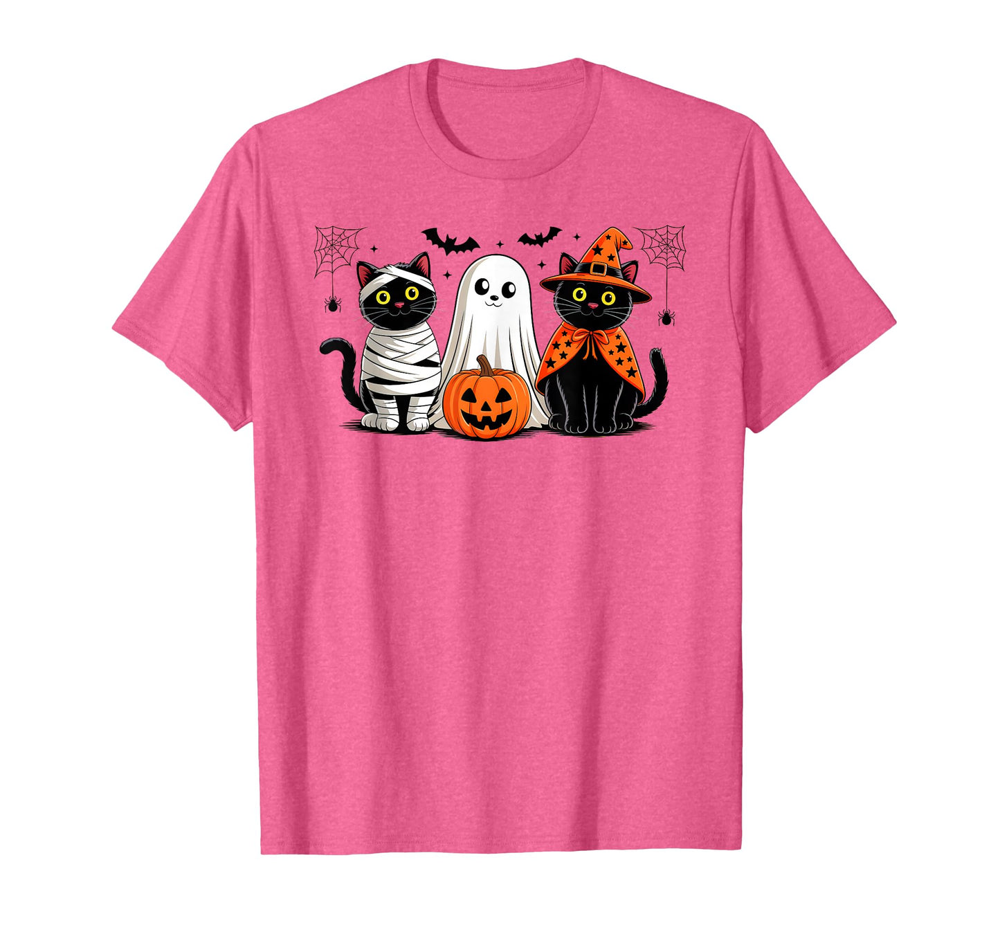 Black Cat Pumpkin Ghost Halloween Costume Men Women Kids T-Shirt