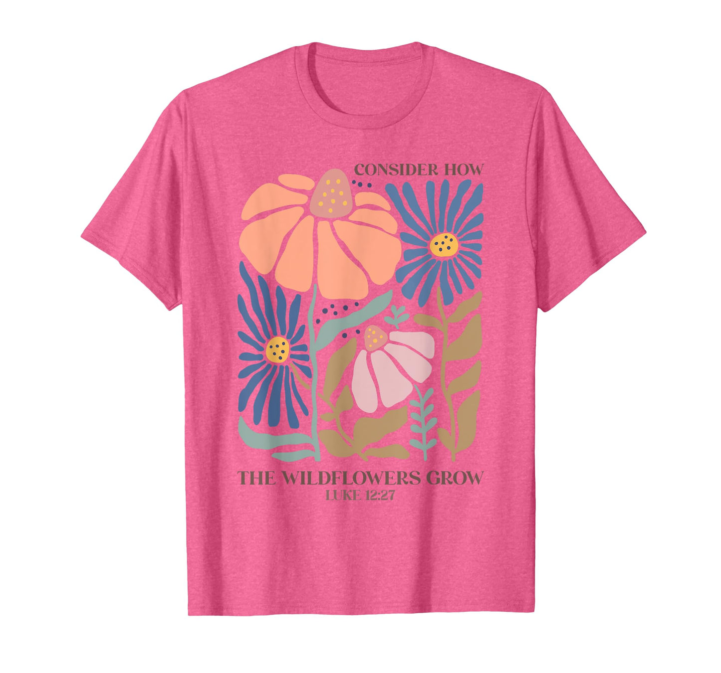 Boho Wildflower Bible Verse Inspirational Floral Women Teens T-Shirt