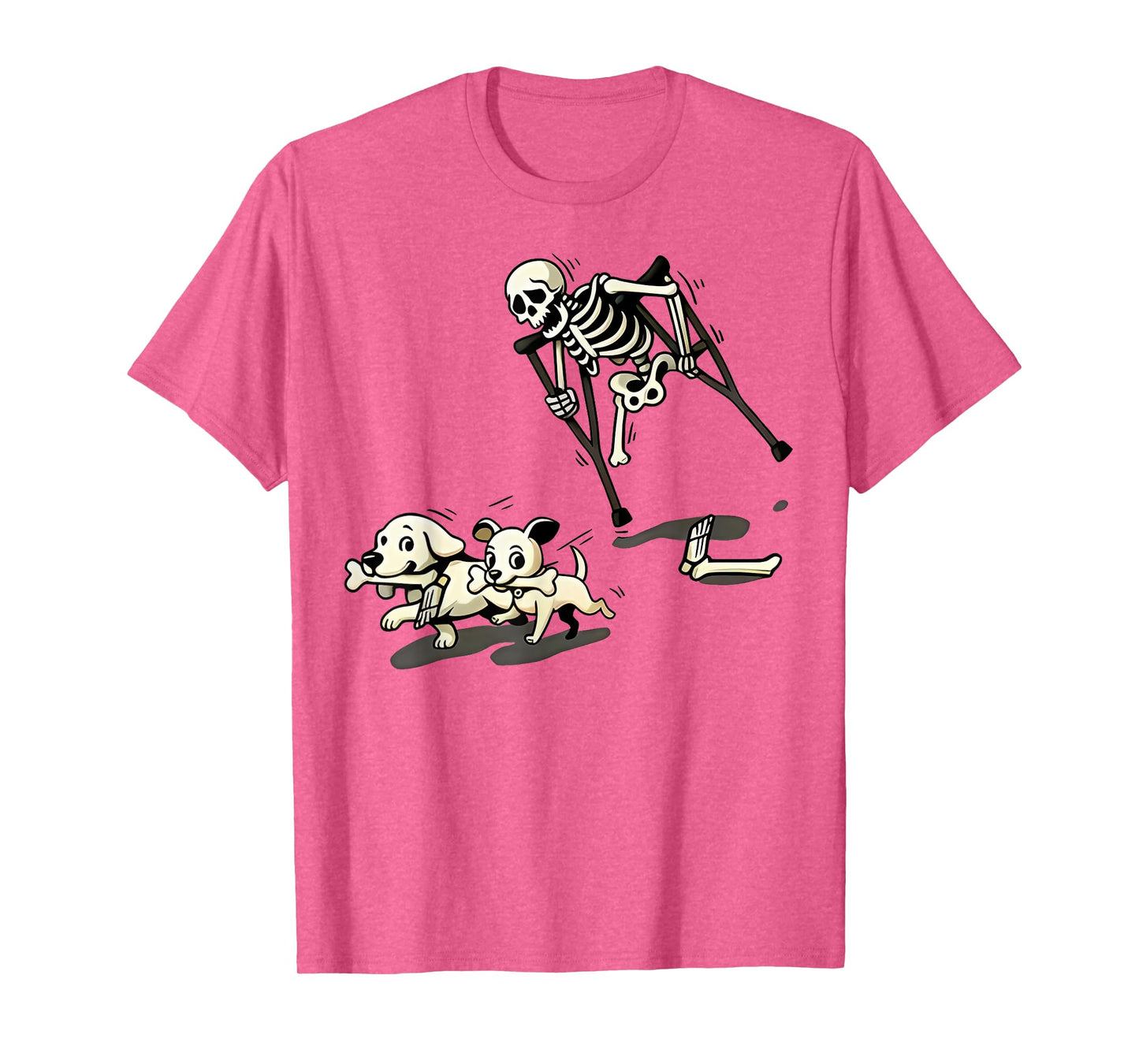 Funny Skeleton Chasing Dog Halloween Dog Mom Pet Lover T-Shirt