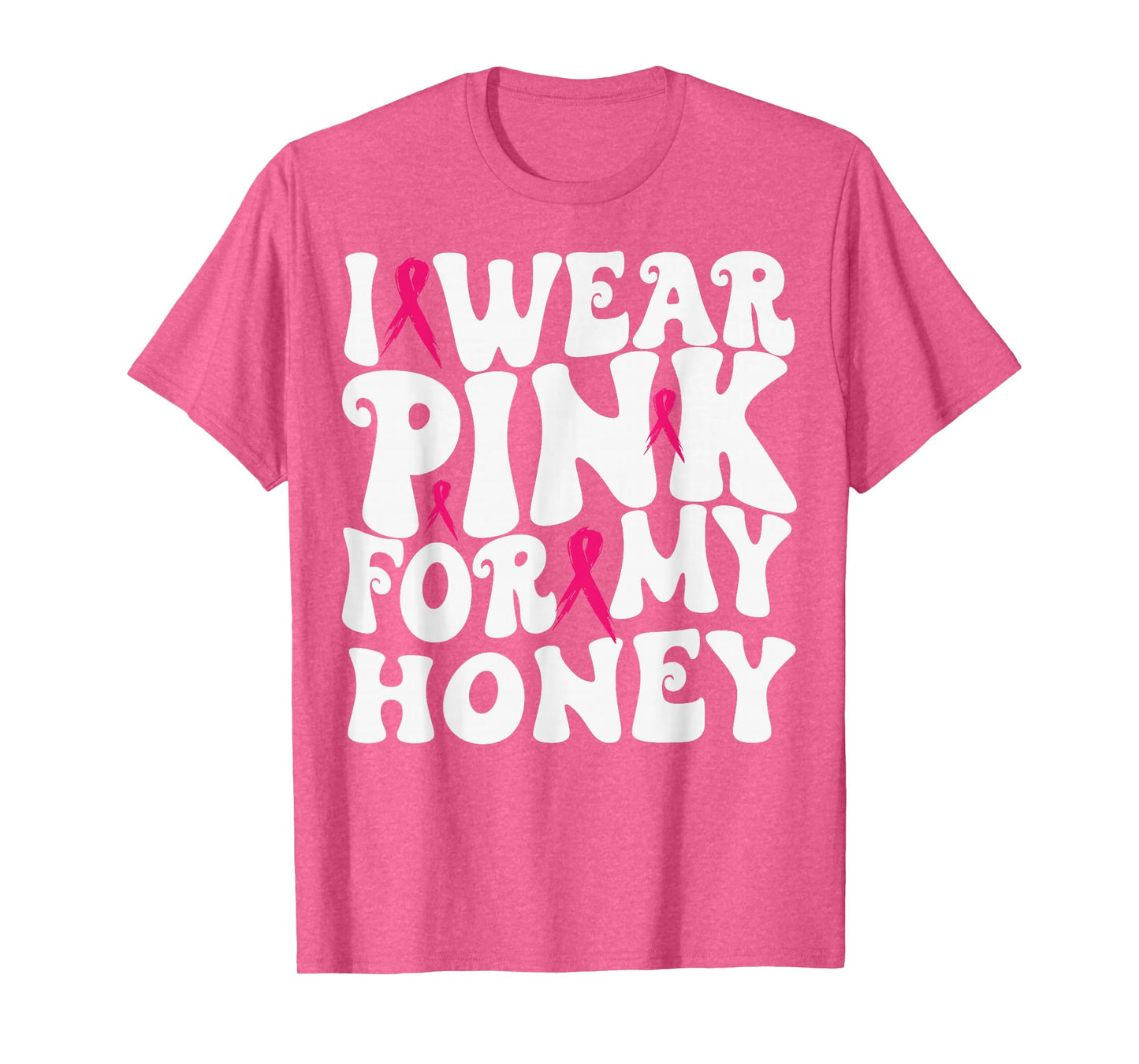 I Wear Pink for My Honey Breast Cancer Awareness Kids T-Shirt