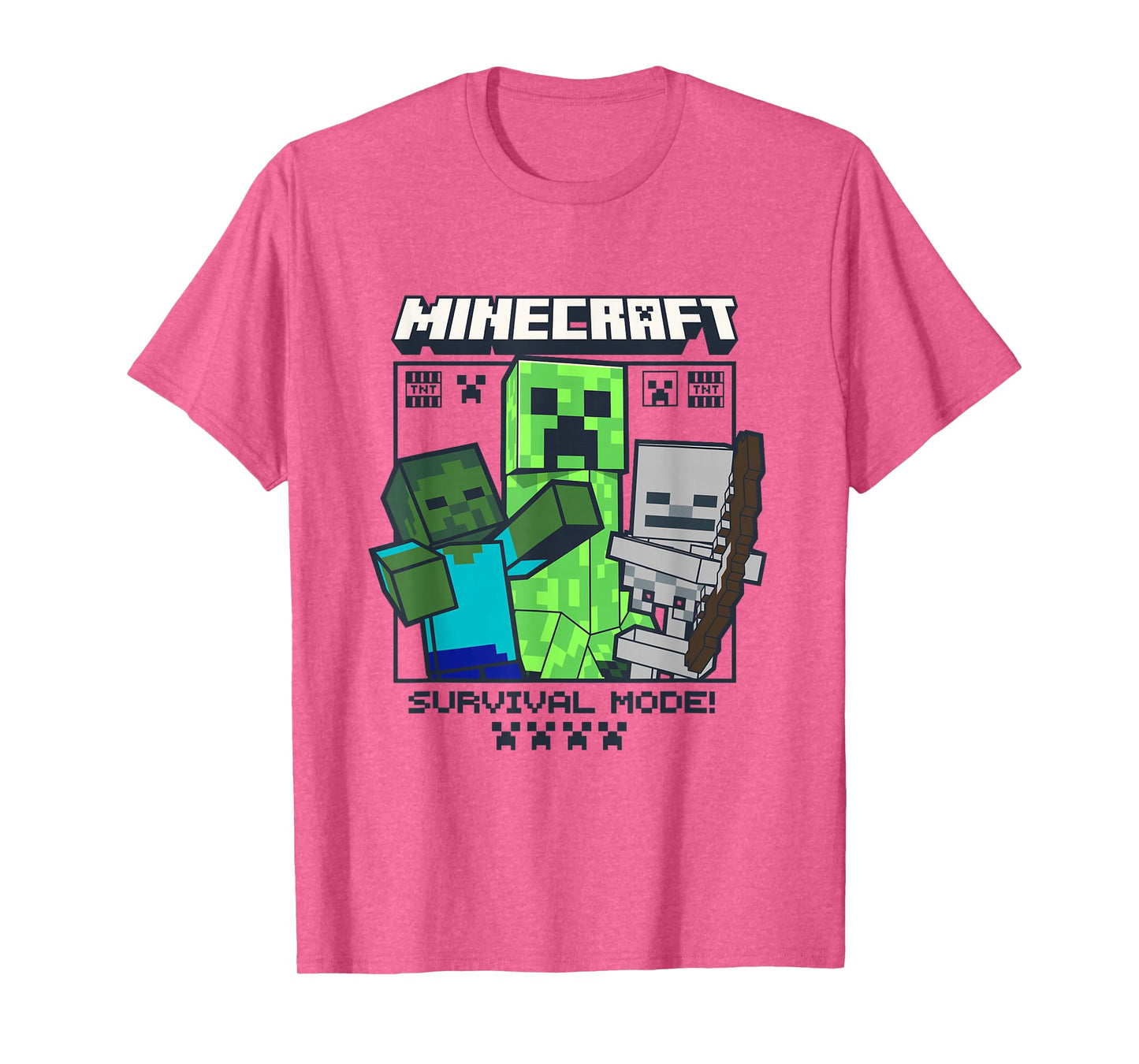 Minecraft Creeper Zombie Skeleton Survival Mode T-Shirt