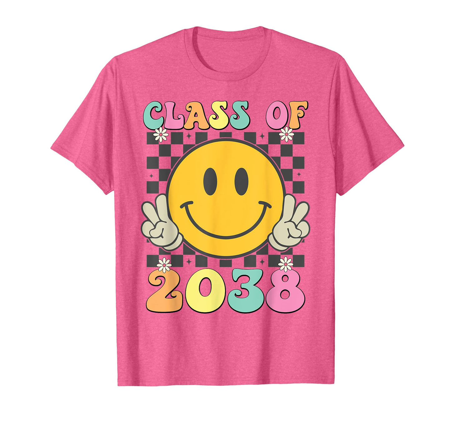 Retro Class of 2038 Grow With Me Back to School Kindergarten T-Shirt