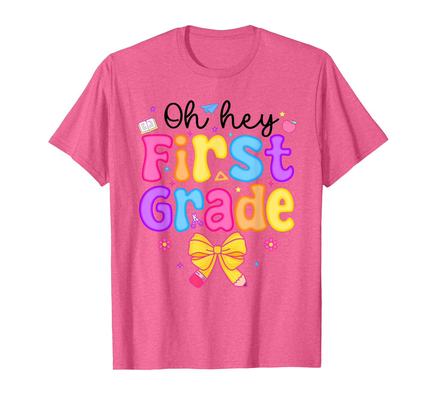 Oh Hey First Grade Coquette Bow Teacher Kids Team 1st Grade T-Shirt
