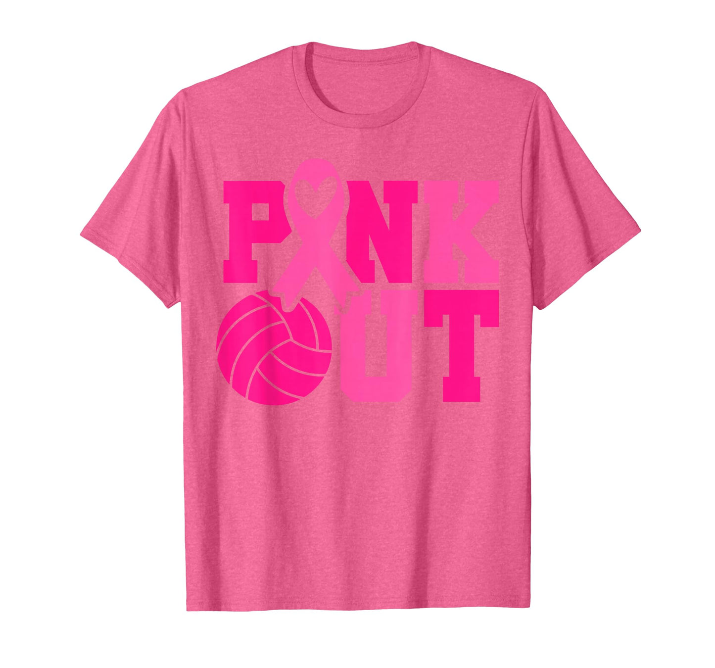 Volleyball Pink Out Breast Cancer Awareness Pink Ribbon T-Shirt