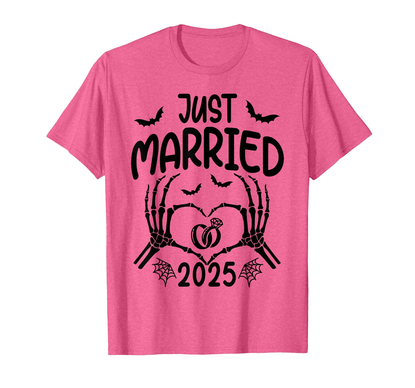Just Married Est 2025 Skeleton Wedding Halloween Couples T-Shirt