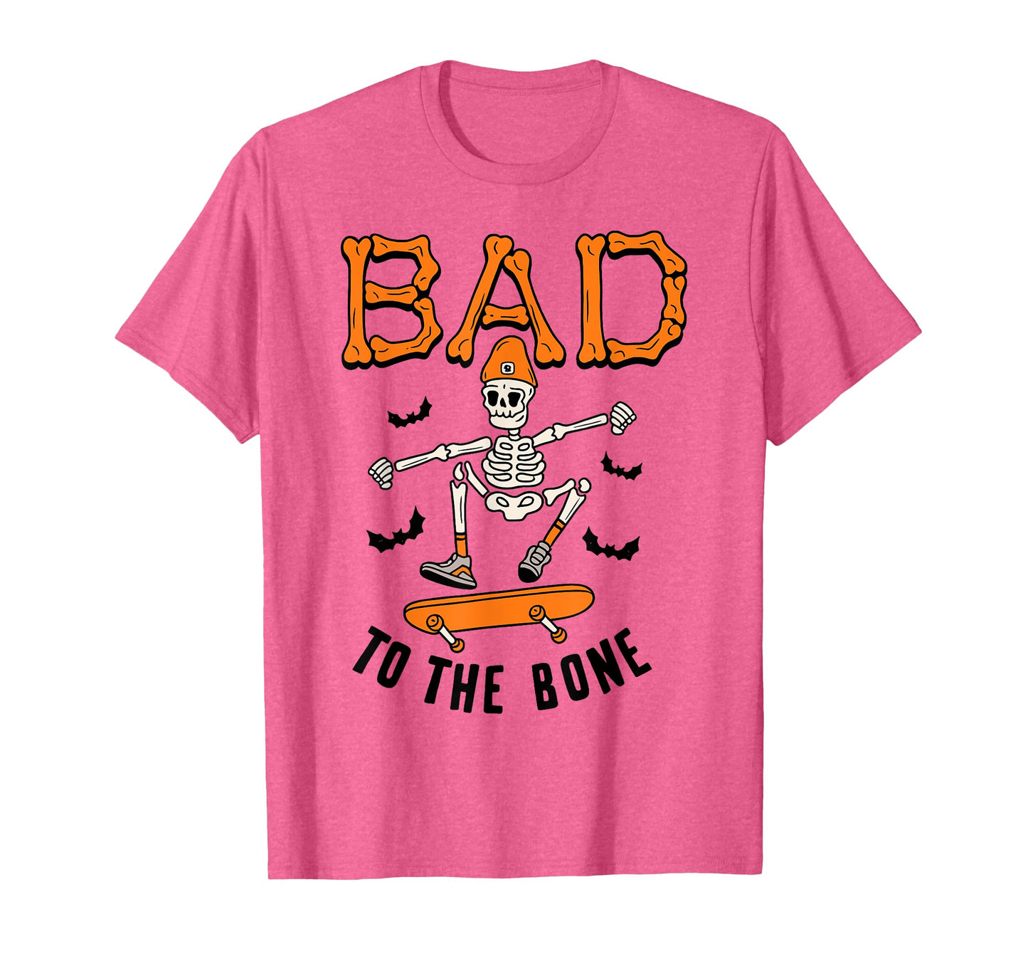 Funny Bad to The Bone Skeleton Skateboard Halloween Costume T-Shirt