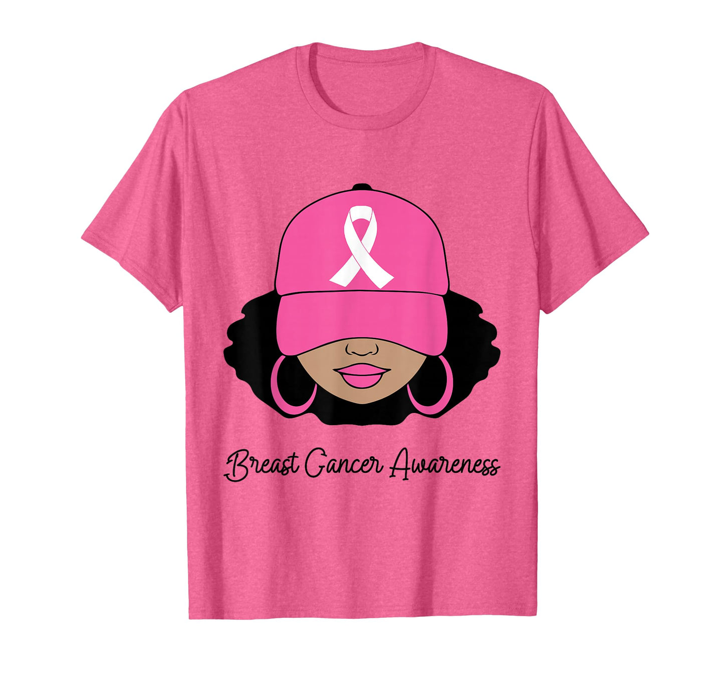 Black Women Pink Breast Cancer Awareness Warrior Women Girls T-Shirt