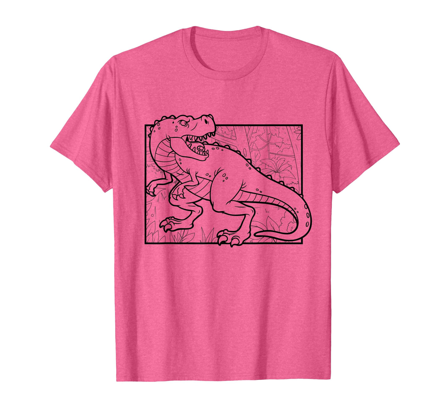 Dino Motif For Coloring And Painting For Artists Children T-Shirt