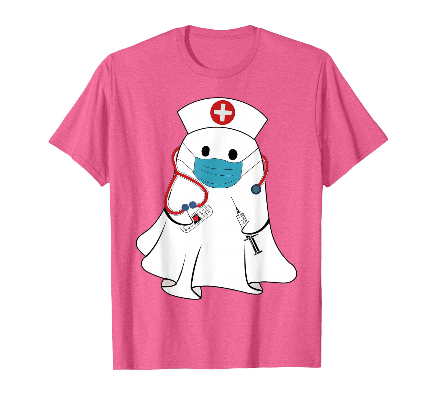Nurse Boo Ghost Halloween Costume Funny Girls Women Nursing T-Shirt