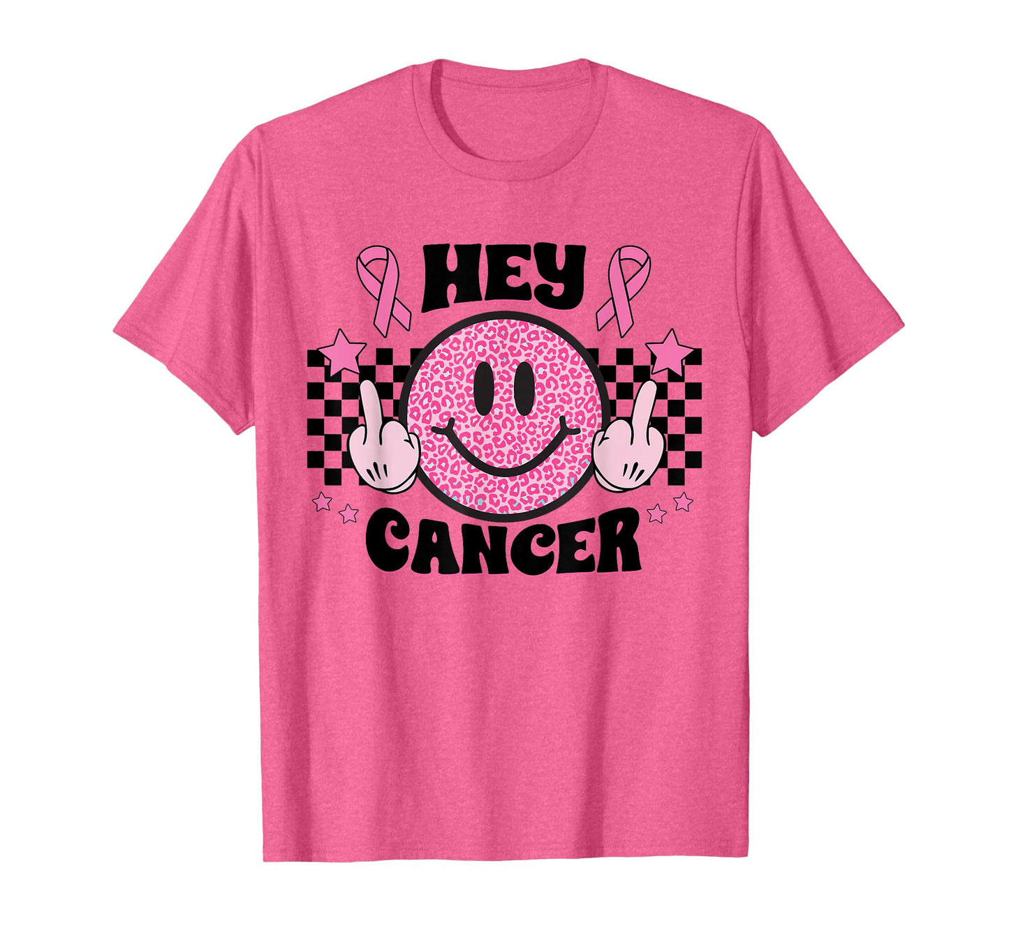 Fuck Cancer Smile Face Pink Ribbon Breast Cancer Awareness T-Shirt