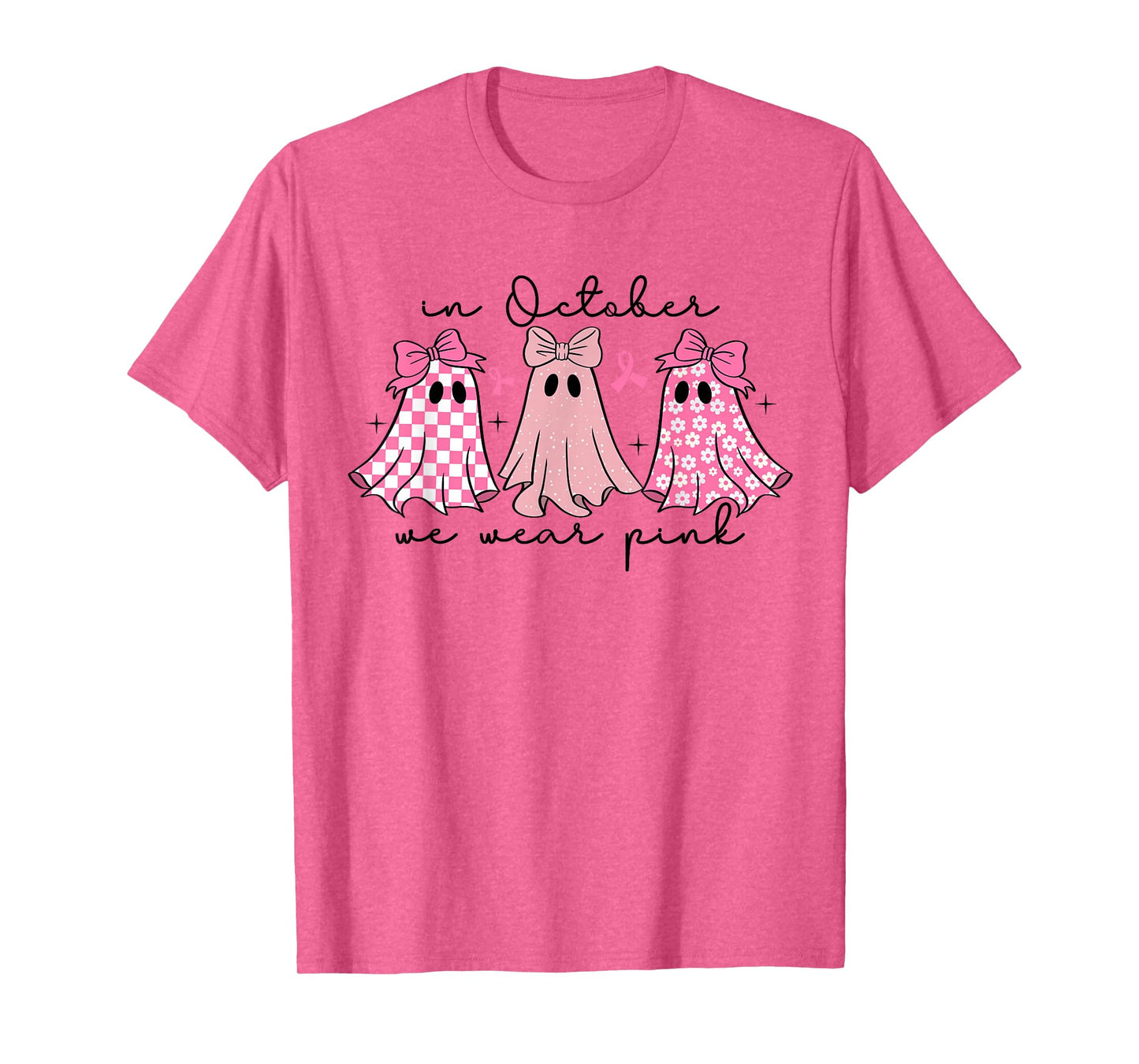in October We Wear Pink Cute Ghost Women's Kids T-Shirt