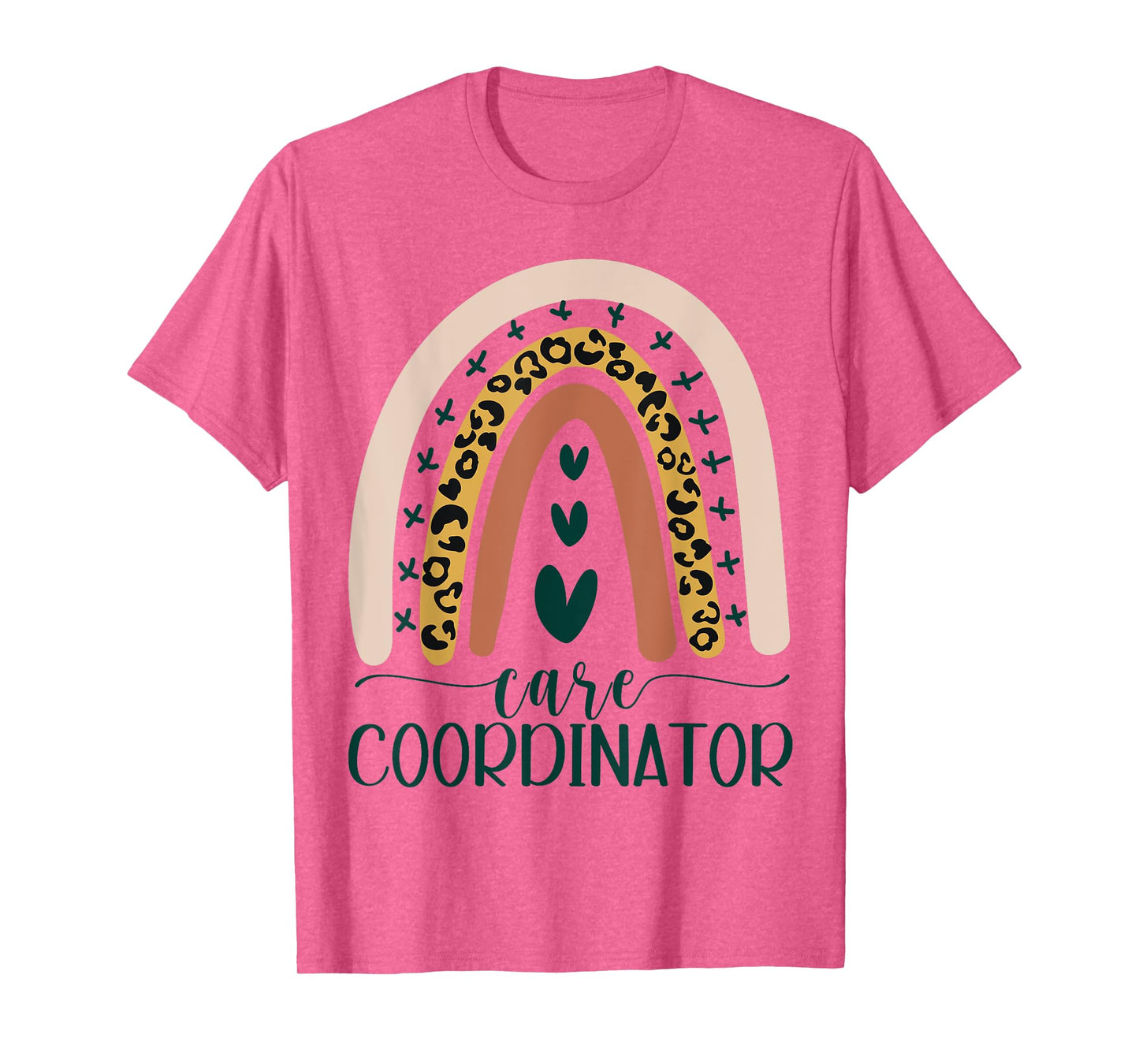 Care Coordinator Case Manager Social Worker Leopard Rainbow T-Shirt
