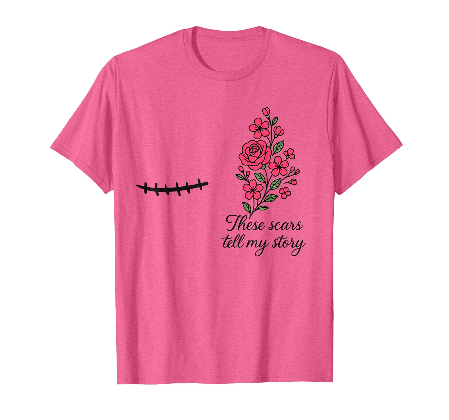 Floral Breast Cancer Awareness Right Mastectomy Survivor T-Shirt