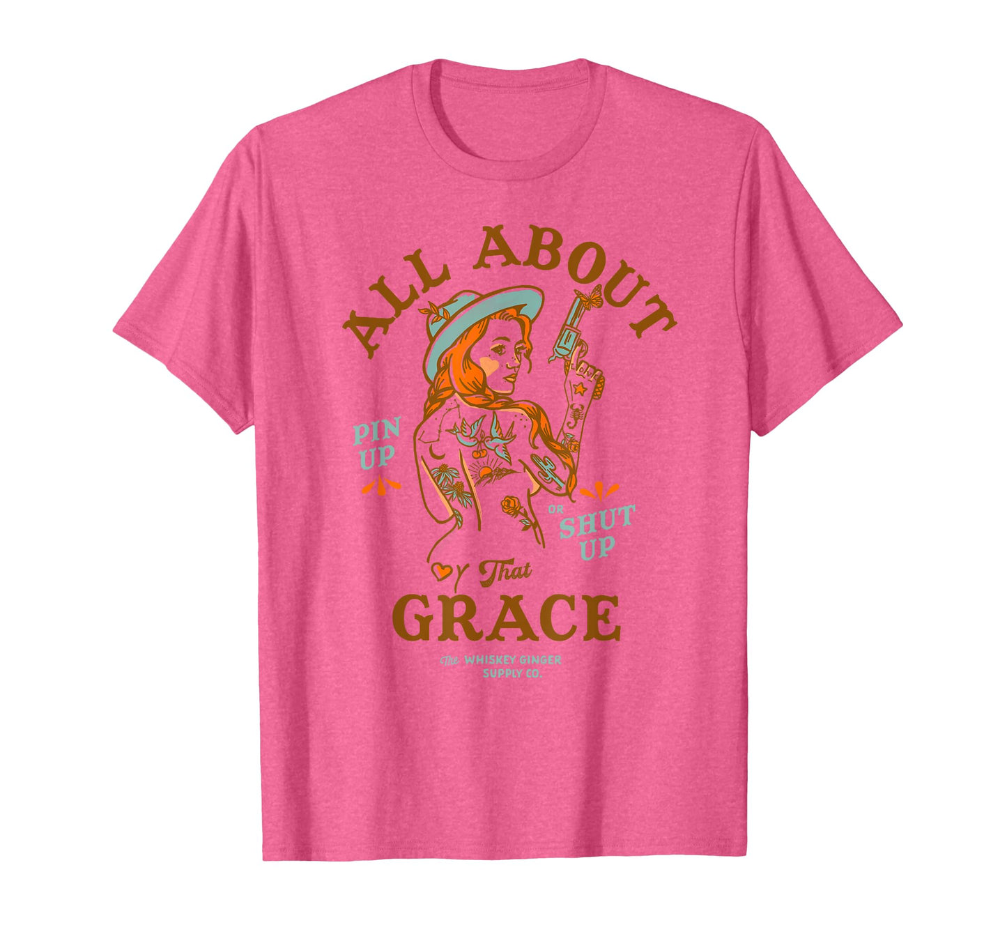That Grace Women's Shirt Badass Redhead Tattoo Pin Up Girl T-Shirt